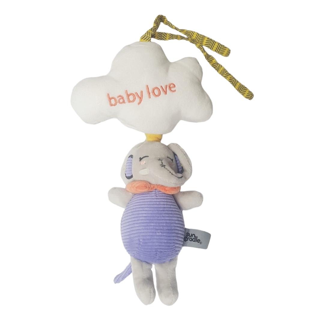 SUNNOZY Muzička igračka za bebe Slon i oblak, 0+m, Bela