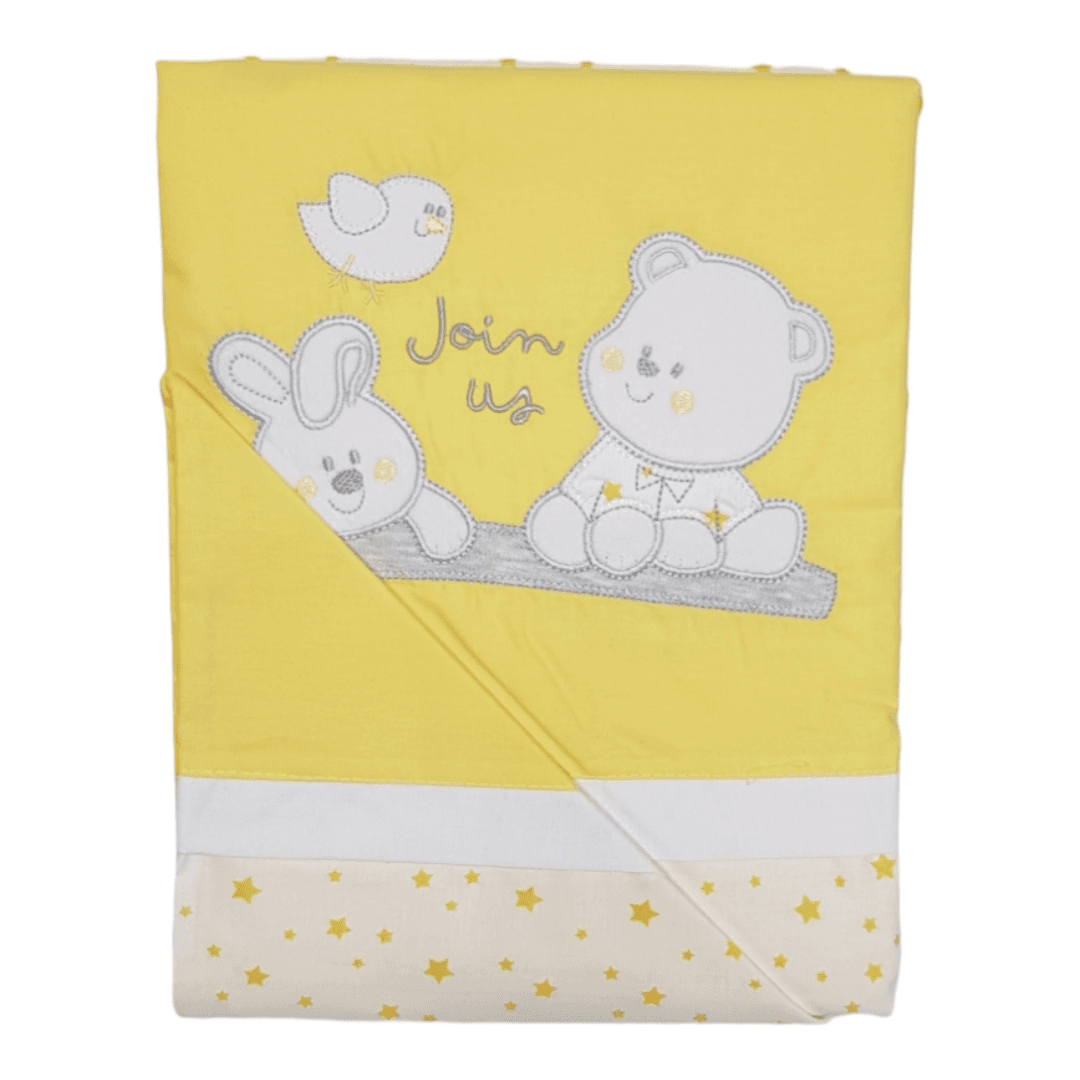 MONTEKS Posteljina za bebe, 160x110 cm, Žuta