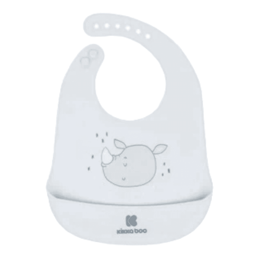 KIKKA BOO Silikonska portikla za bebe sa džepom, Bela