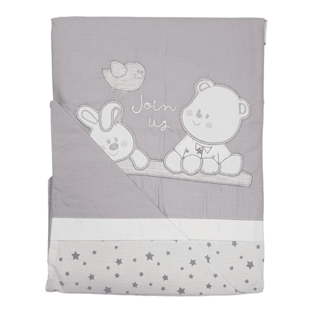 MONTEKS Posteljina za bebe, 160x110 cm, Siva