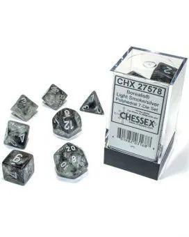 Dice Chessek - Borealis - Poliedar - Light Smoke & Silver (7)
