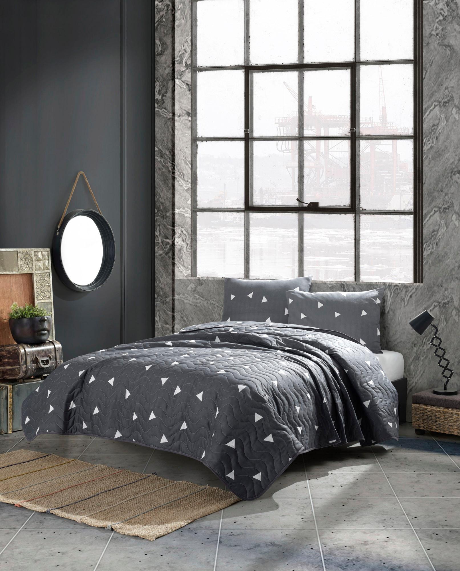 L'essentiel Maison Komplet posteljina za francuski ležaj Sivo-Bela