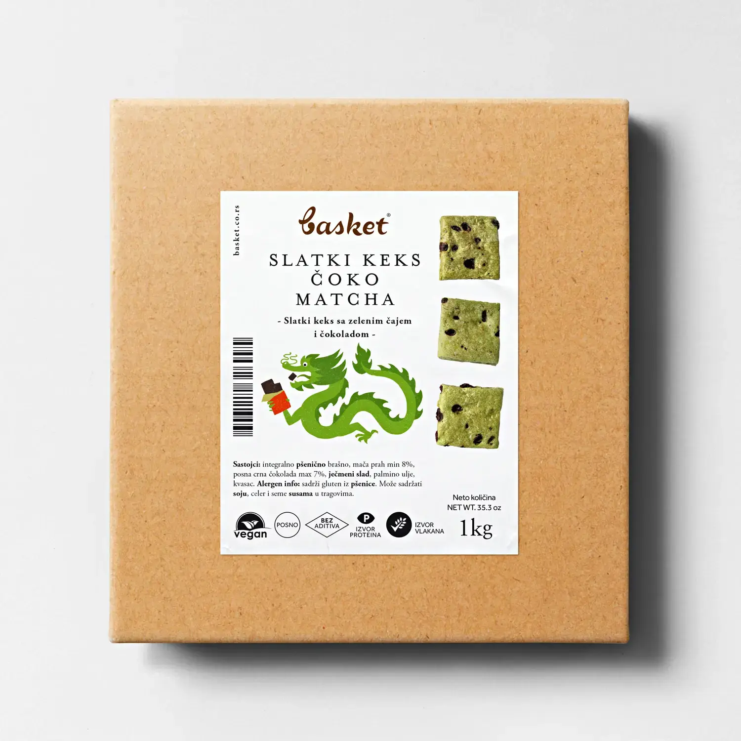 BASKET Slatki keks čoko matcha, 1kg