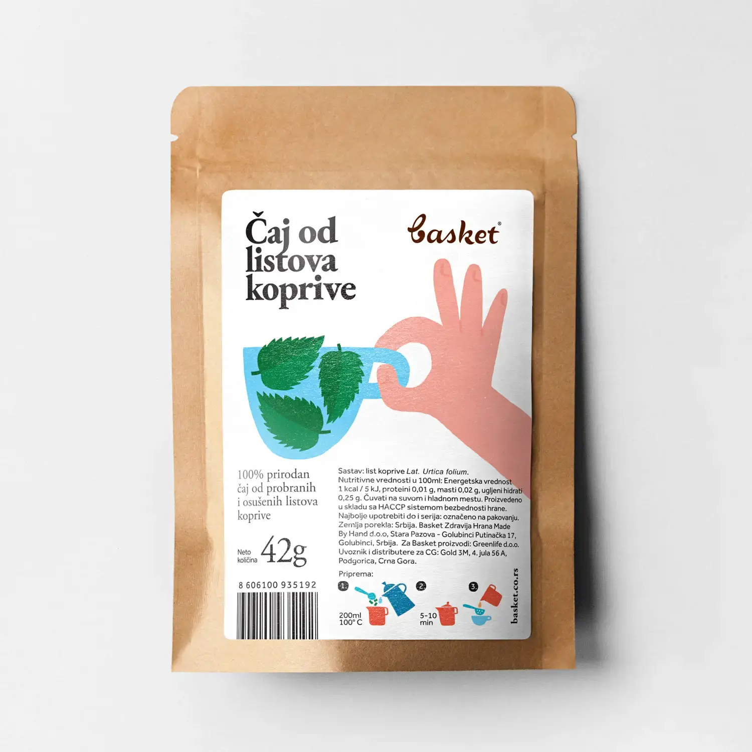 BASKET Čaj od listova koprive, 42g