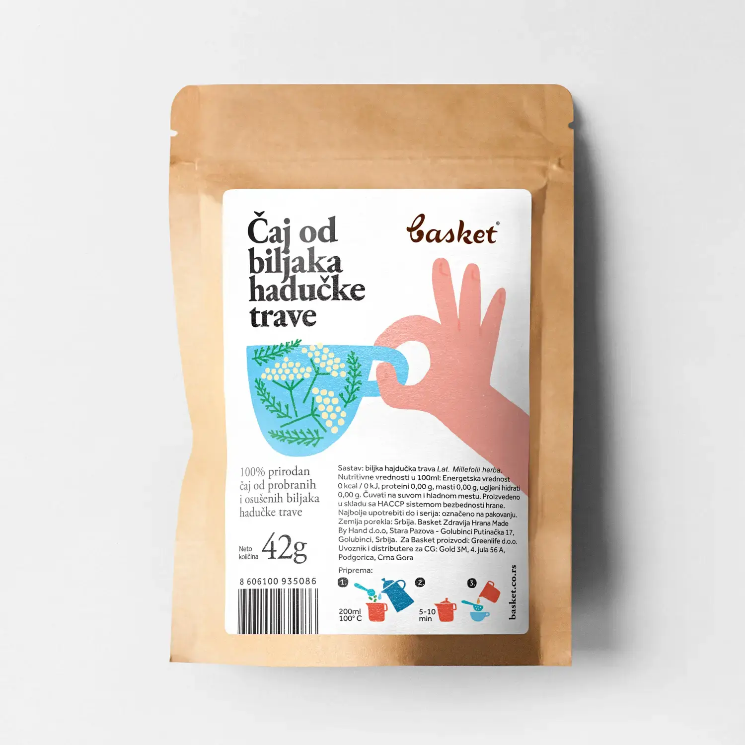 BASKET Čaj od biljaka hajdučke trave, 42g