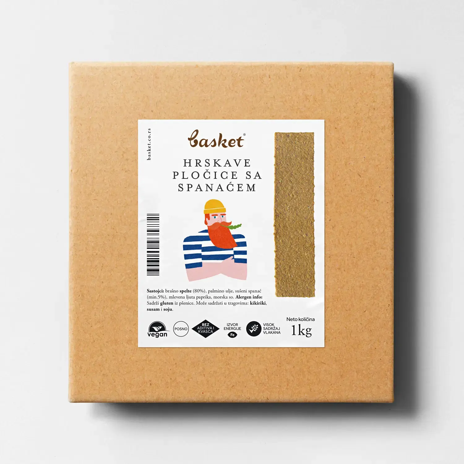 BASKET Hrskave pločice sa spanaćem, 1kg