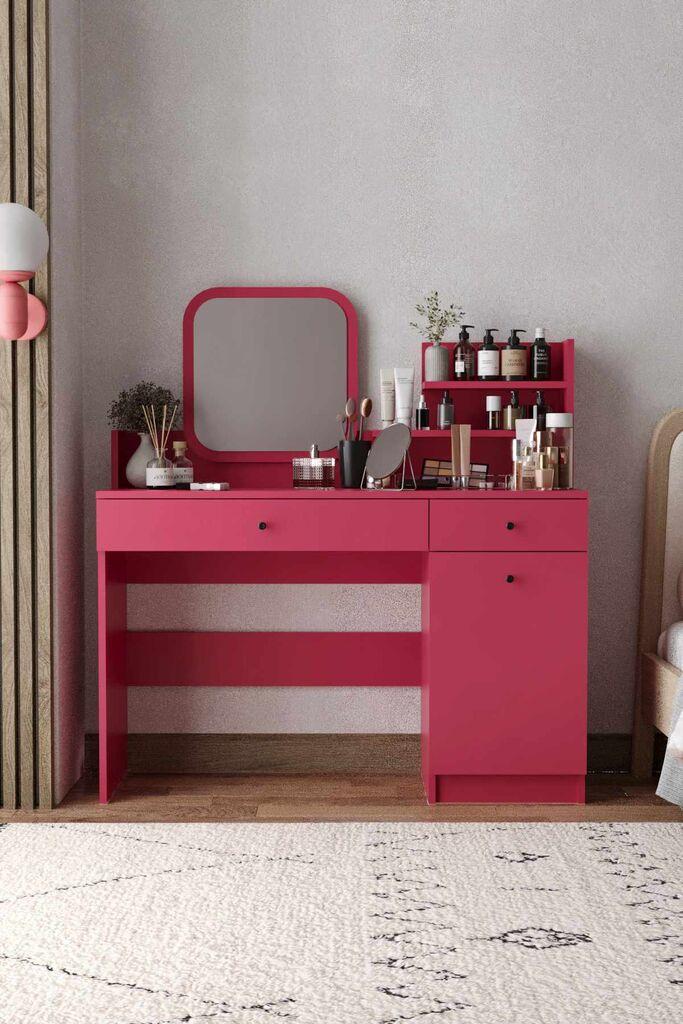 Hanah Home Sto za šminkanje Harmony 2 Square, 124 x 135 x 40 cm, Rozi