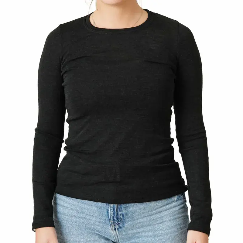 Copperminer Ženska majica Baselayers, Dug rukav, Crna