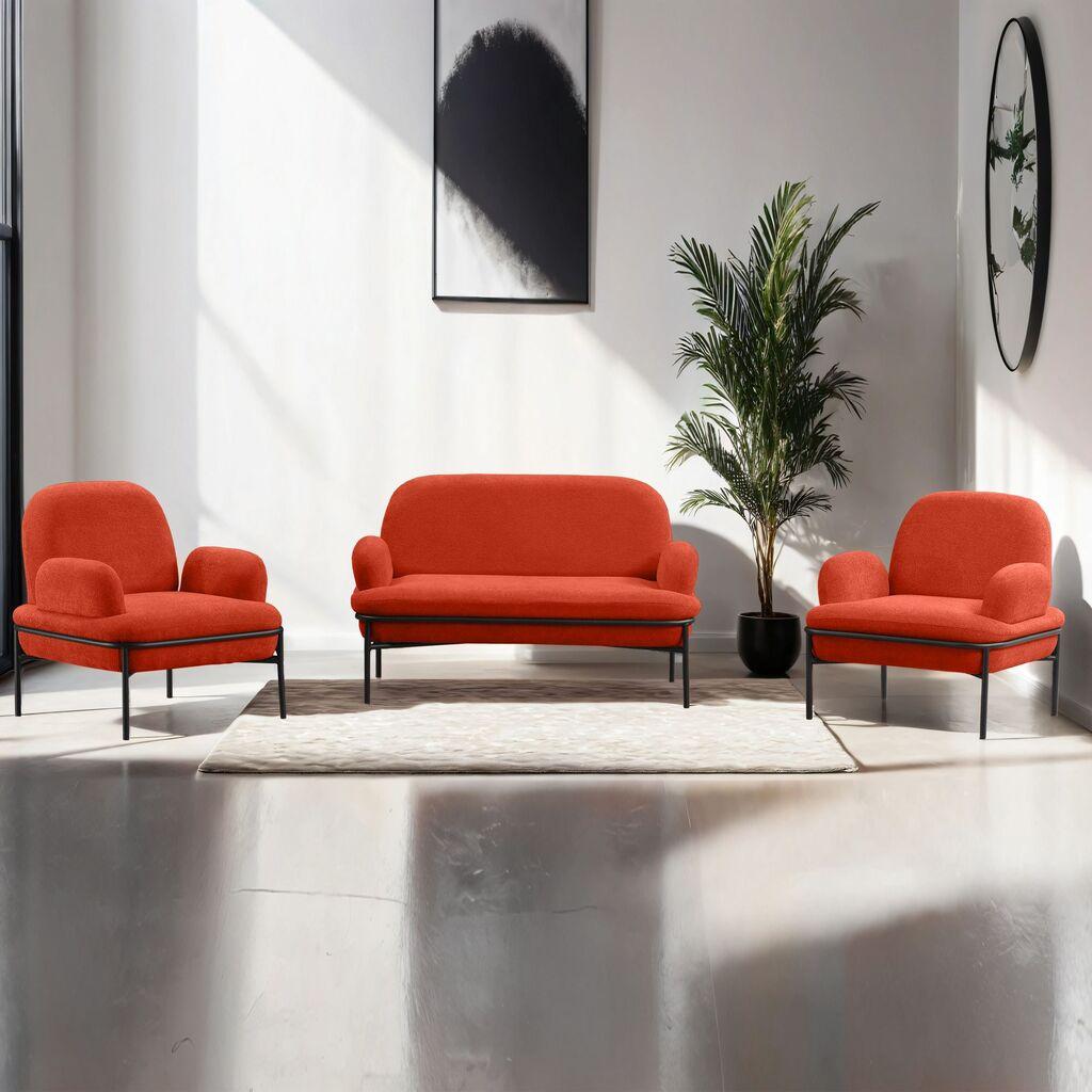 Atelier del Sofa Set garniture za dnevnu sobu, 3 komada Aster, Crvena