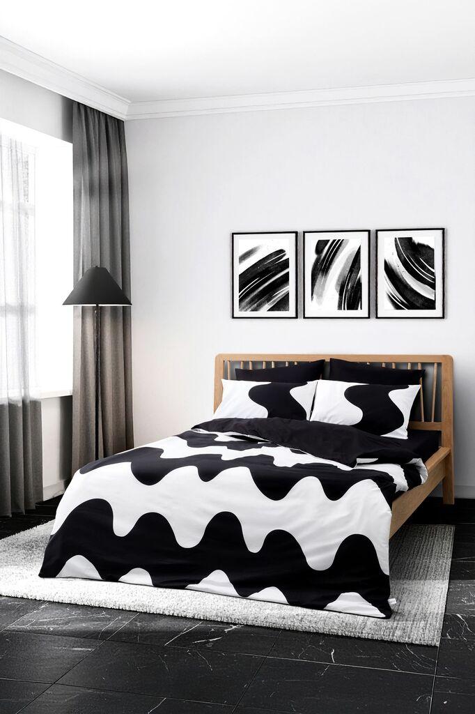 L'essentiel Maison Set posteljina Flow, 200 x 220 cm, Crna