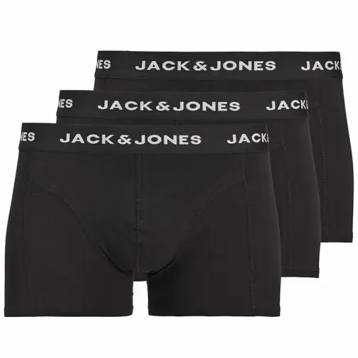 Jack & Jones Muški donji veš Jacanthony Trunks, 3 komada, Crni