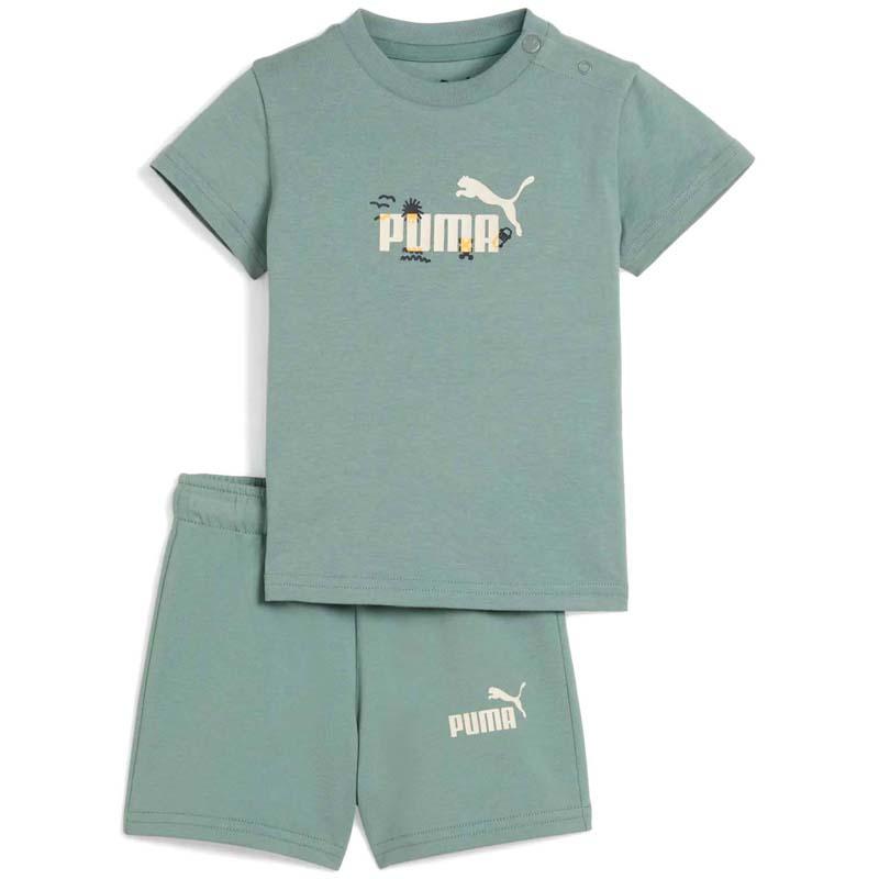 Puma  Set za dečake Majica i šorc Minicats sandy adventures, Zeleni