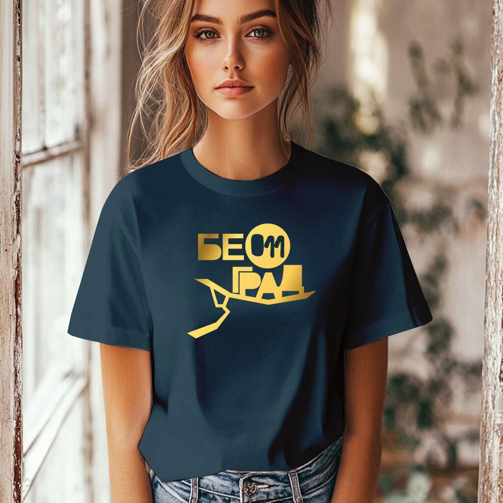 Camiseta Majica sa štampanim printom Cam 199, Ženska, Tamnoplava