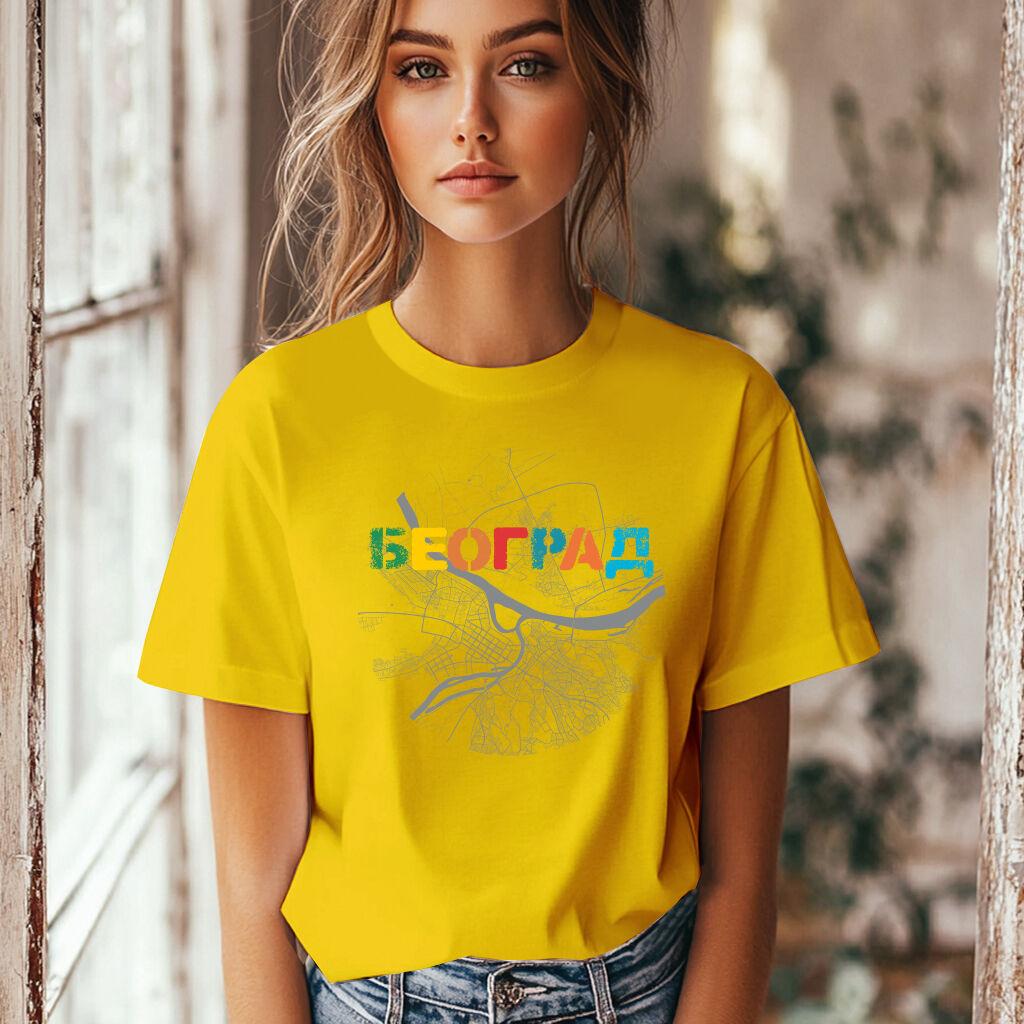 Camiseta Majica sa štampanim printom Cam 198, Ženska, Zlatne boje