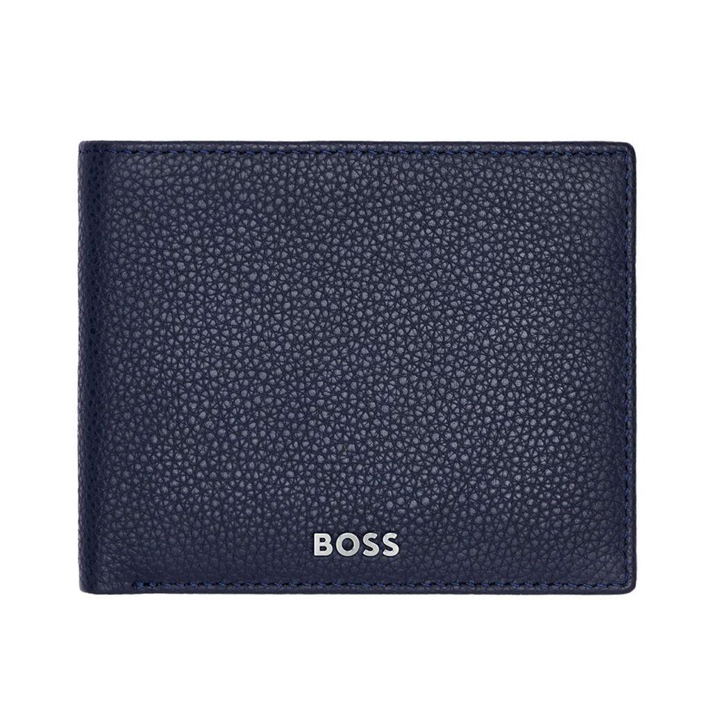 Hugo Boss novčanik klasičnog zrnastog oblika HLW416N, plavi