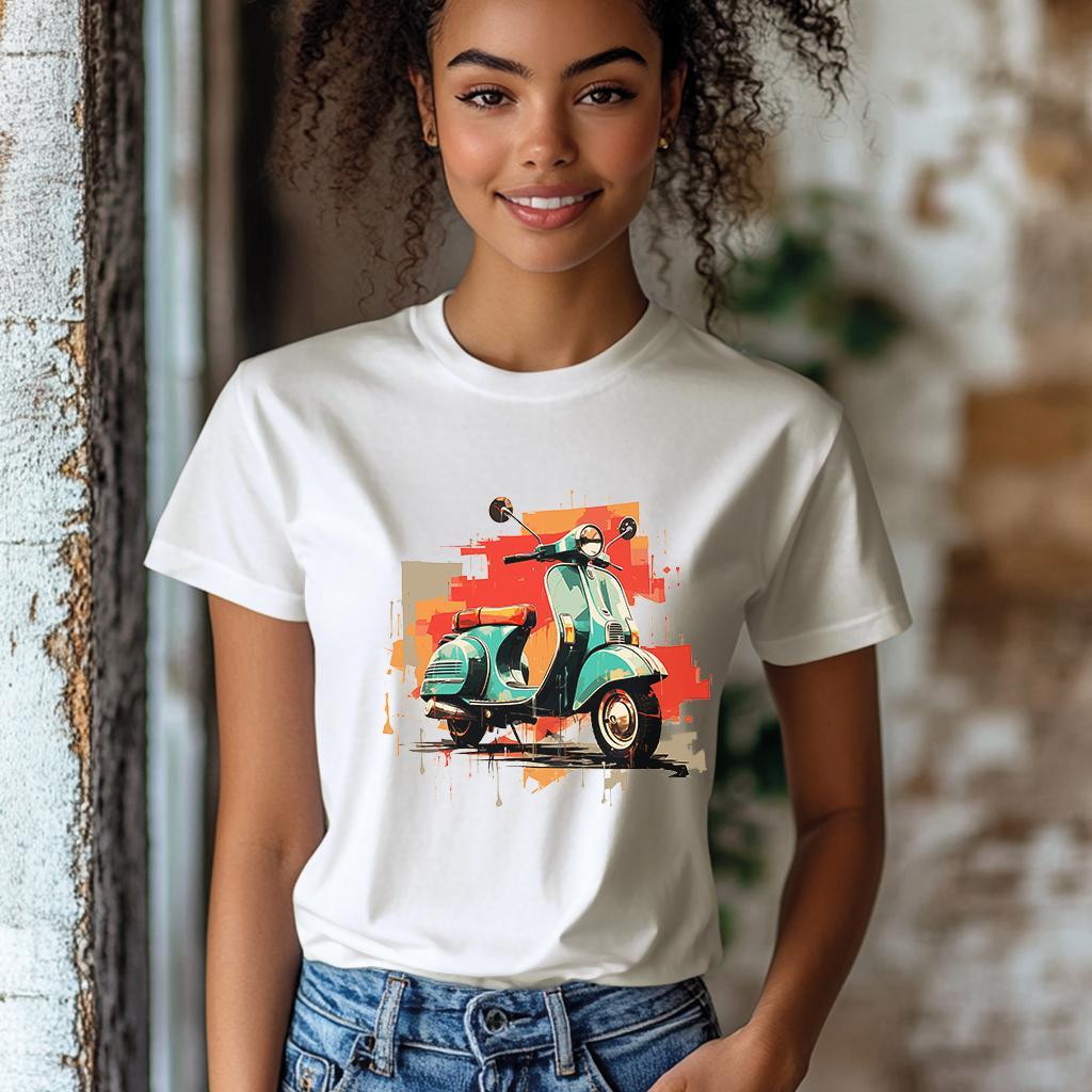 Camiseta Majica sa štampanim printom Cam 352, Ženska, Bela