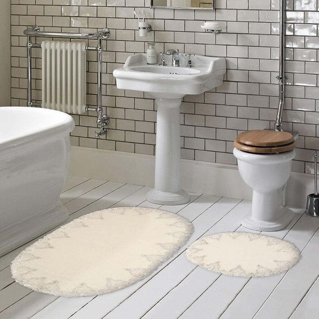L'essentiel Maison Set prostirki za kupatilo Pineapple, 2 komada, 55x65 cm i 65x115 cm, Krem