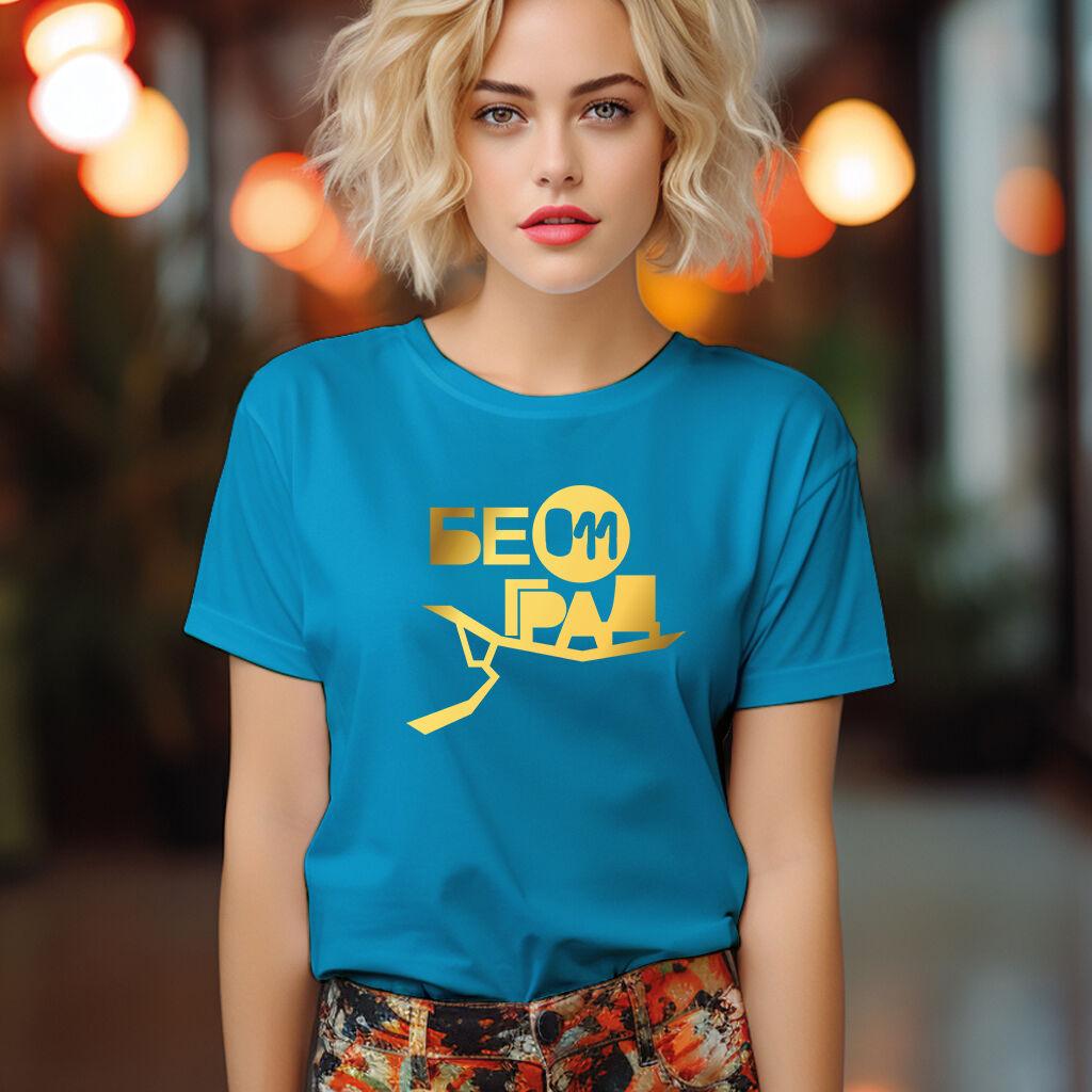 Camiseta Majica sa štampanim printom Cam 199, Ženska, Akva