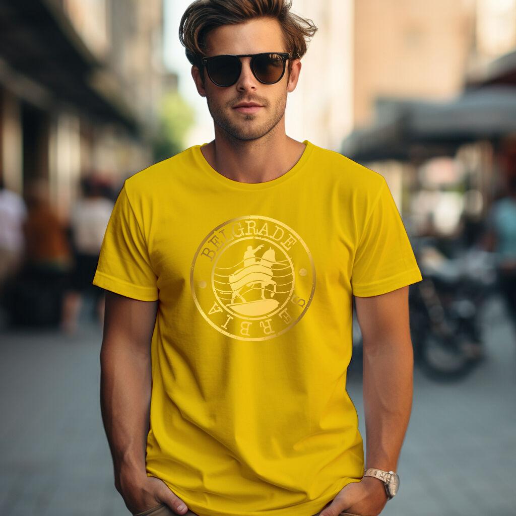 Camiseta Majica sa štampanim printom Cam 197, Muška, Zlatne boje