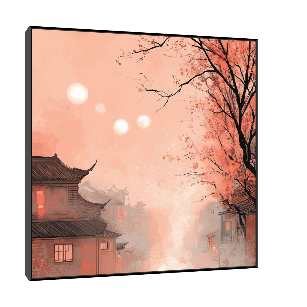 Canvas Slika na platnu Magični Japan 50x50cm, Sa ramom, Crni