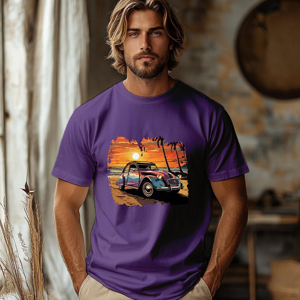 Camiseta Majica sa štampanim printom Cam 841, Muška, Patlidžan