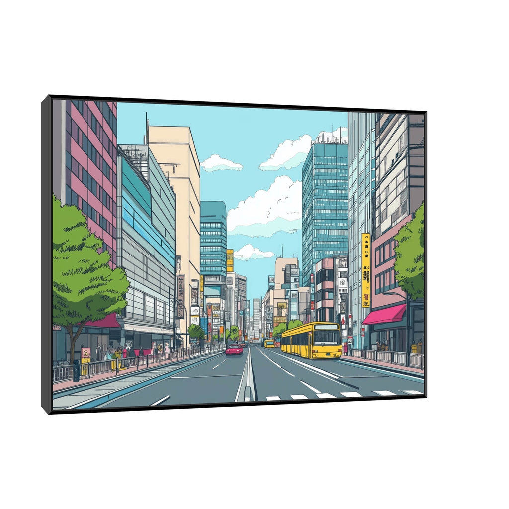 Canvas Slika na platnu Tokio, Sa ramom, 120 x 90 cm, Crni