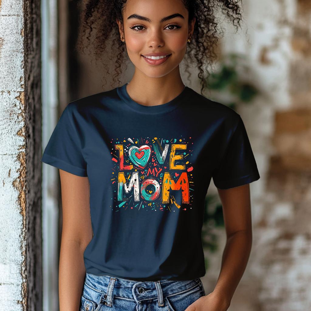 Camiseta Majica sa štampanim printom Cam 869, Ženska, Tamnoplava