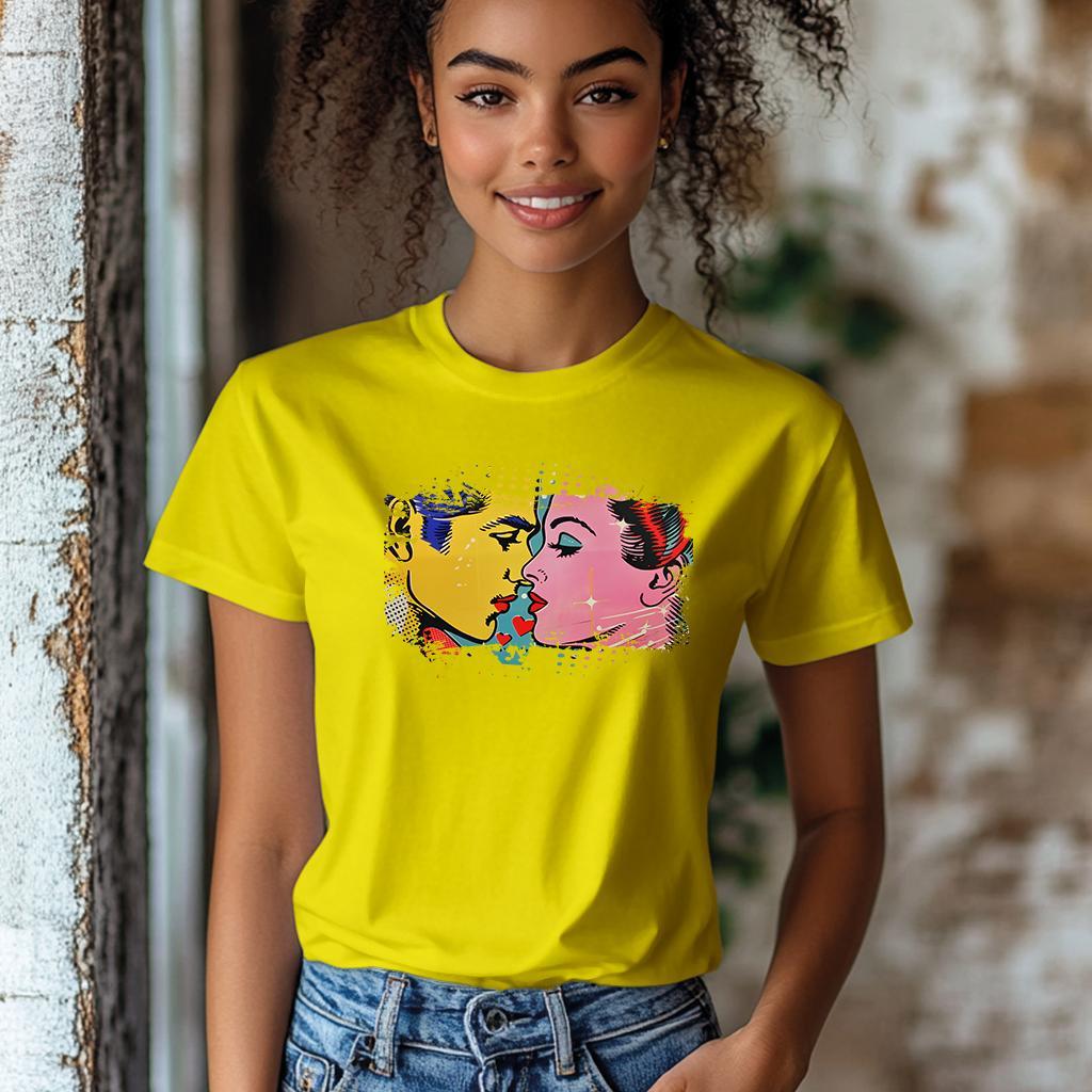 Camiseta Majica sa štampanim printom Cam 864, Ženska, Žuta