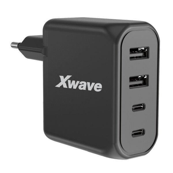 Xwave GaN ultra-brzi punjač GaN100-2A2C, 100W, 2×USB-A + 2×USB-C, Za mobilne i tablete, Crni