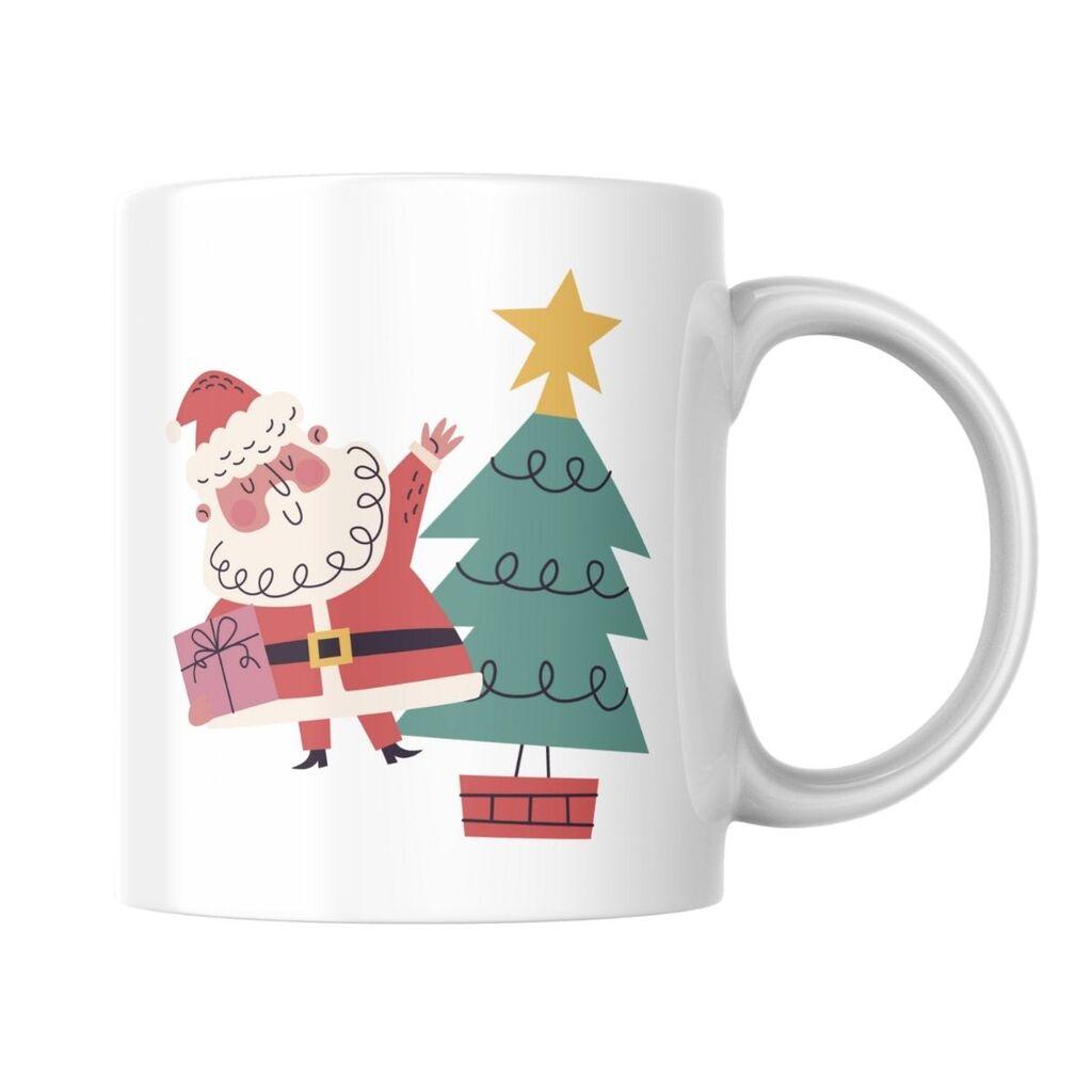 Novogodišnja šolja Deda Mraz, 300 ml, Bela