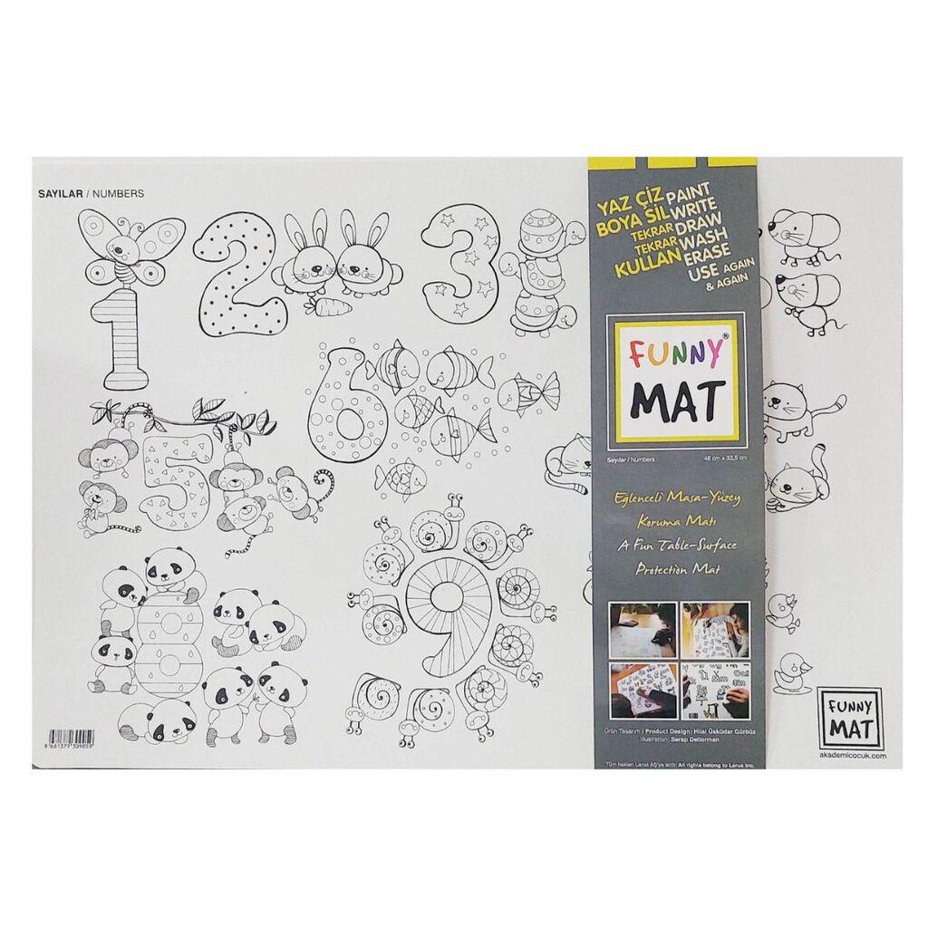 Funny Mat Podmetač za sto i i bojanka, Brojevi