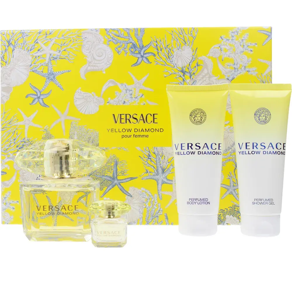 Versace  Ženski poklon set Yellow Diamond, EDT, 90 ml + Losion za telo, 100 ml + Gel za tuširanje, 100 ml + EDT, 5 ml