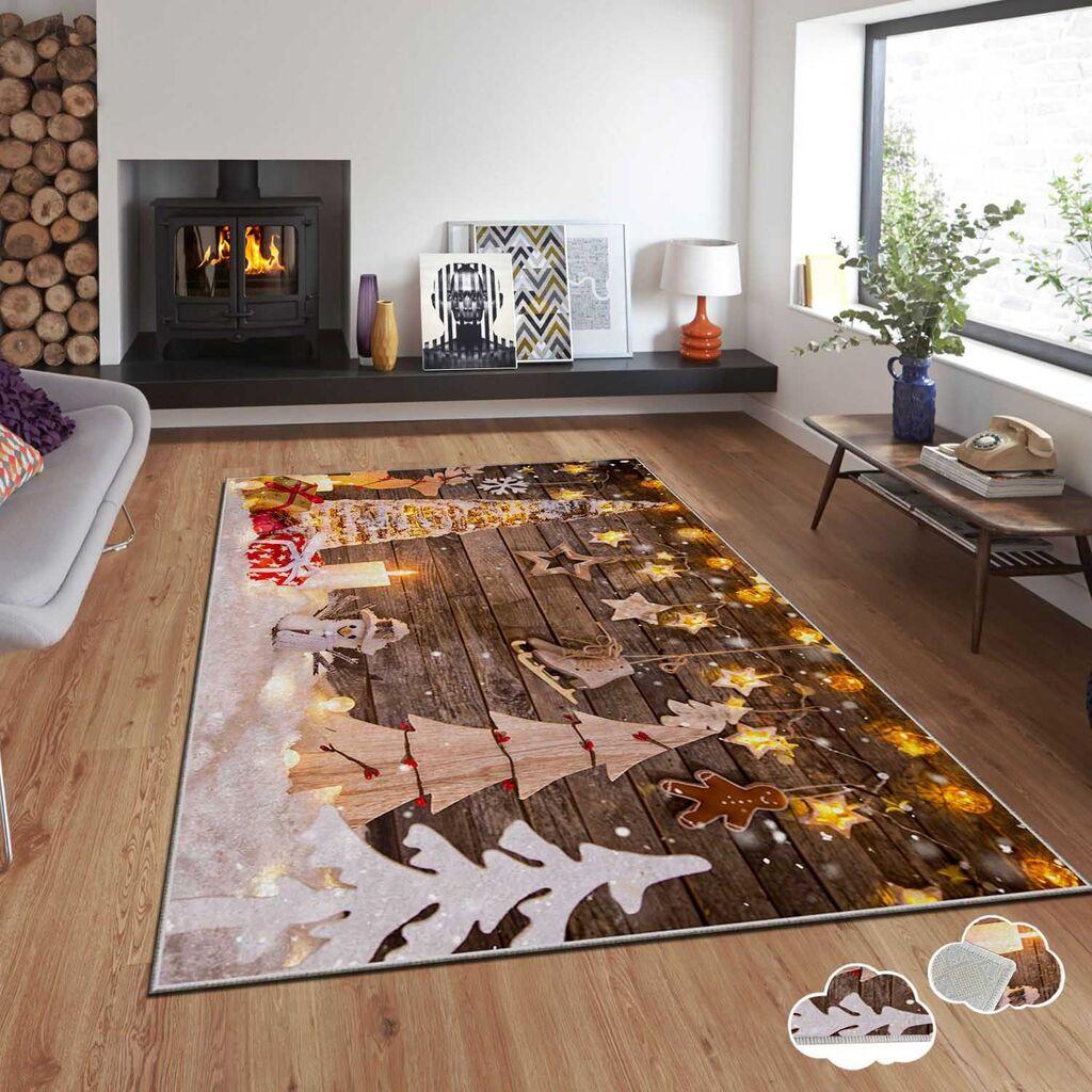 Conceptum Hypnose Tepih sa novogodišnjim motivima Asr-Crpt-27, Pravougaoni, 100 x 180 cm, Šareni