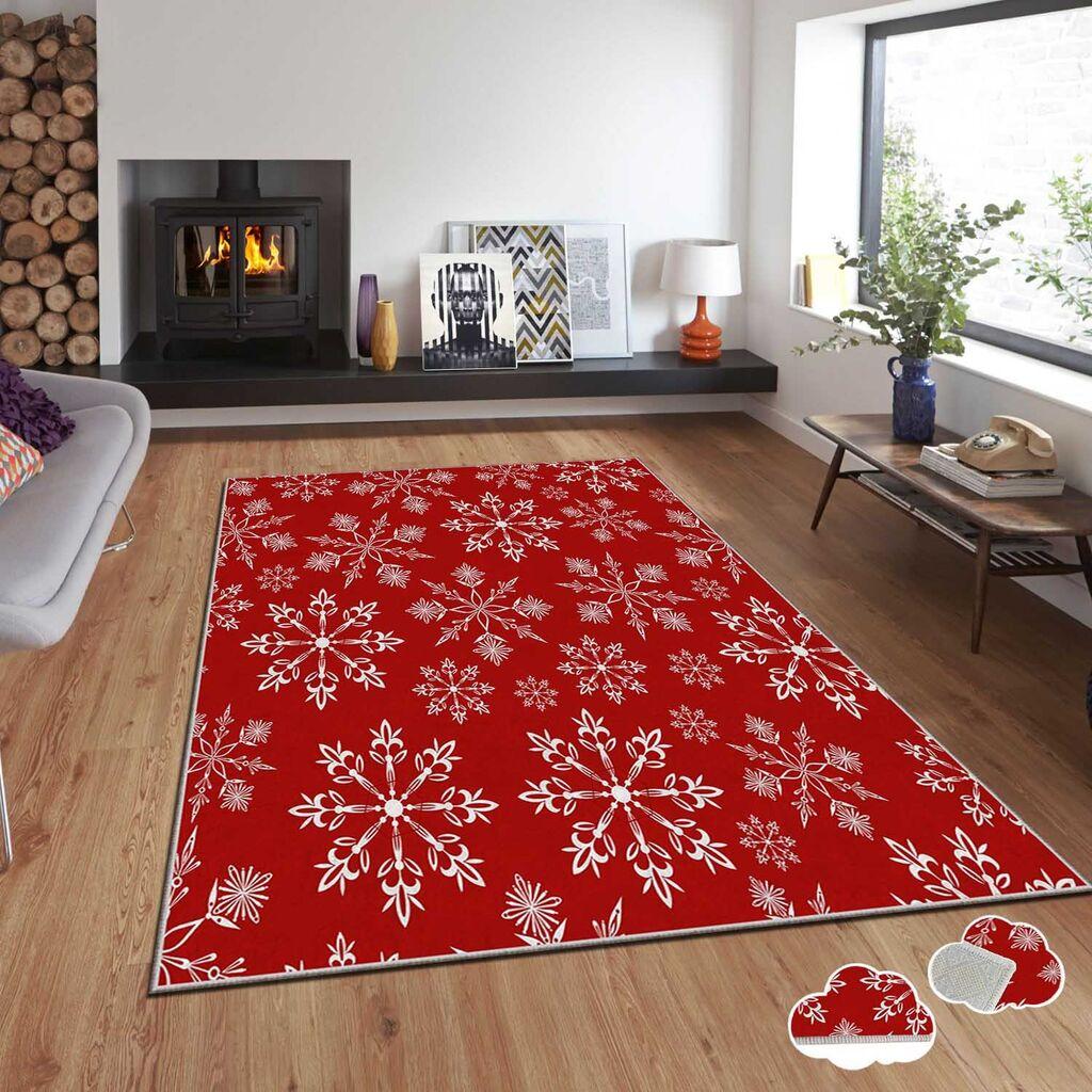 Conceptum Hypnose Tepih sa novogodišnjim motivima Asr-Crpt-97, Pravougaoni, 80 x 140 cm, Crveni