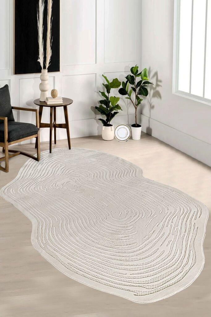 Conceptum Hypnose Tepih Amorf-Ar003, Ovalni, 100 x 300 cm, Krem
