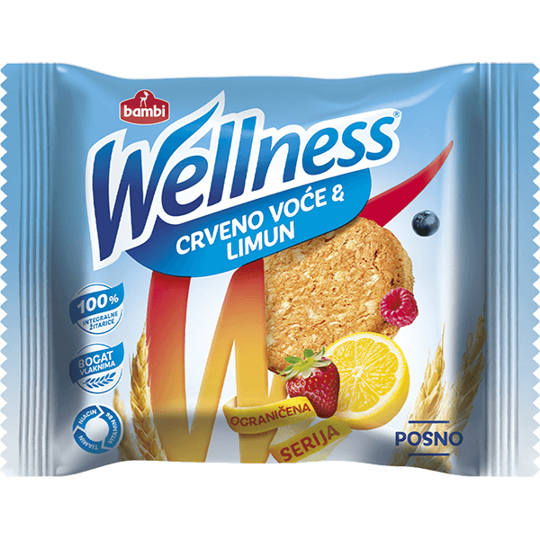 Bambi Wellnes keks sa crvenim voćem i limunom, 42g