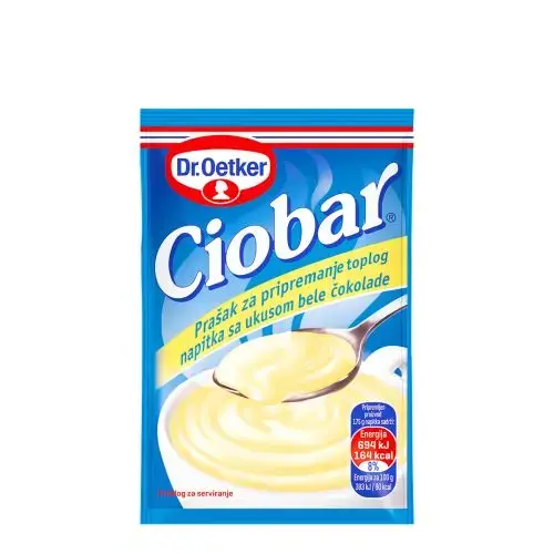 Dr. Oetker Topla čokolada Ciobar, Bela, 25g