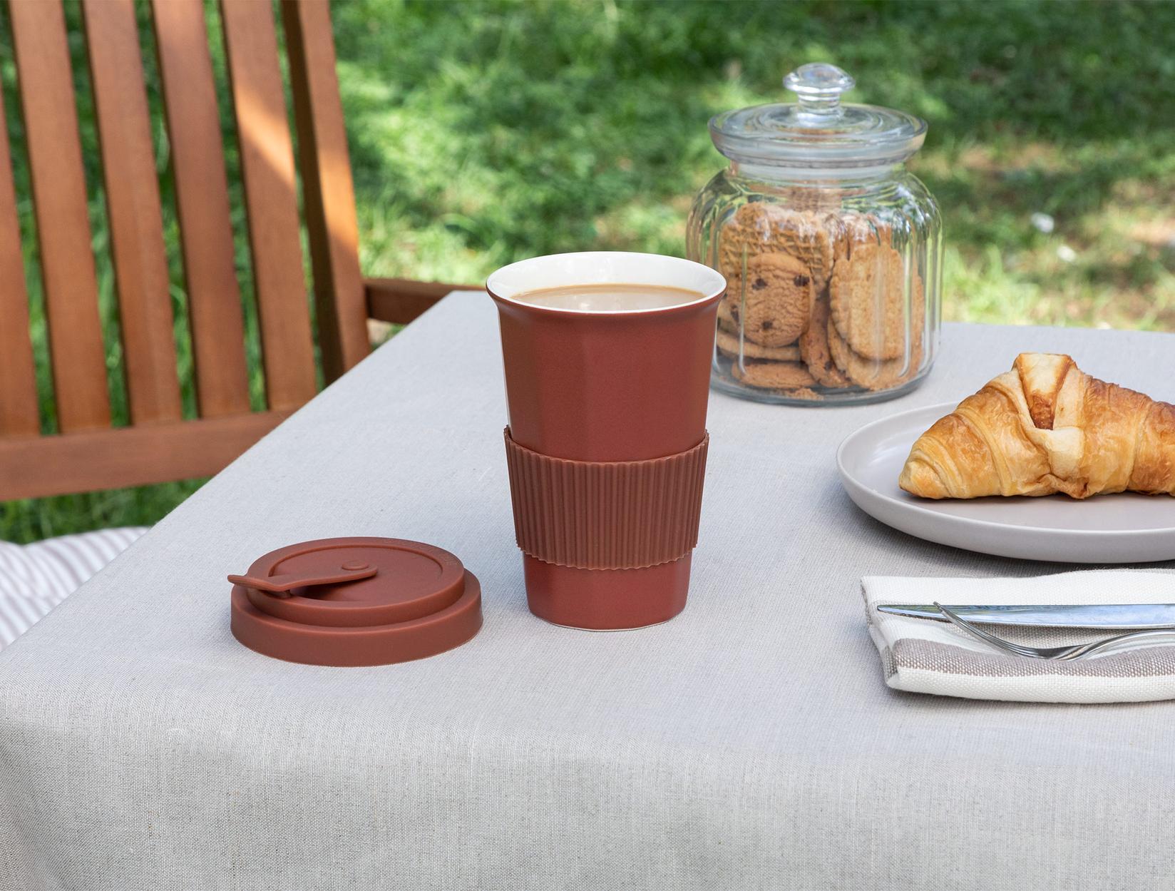 Madame Coco Šolja za kafu za poneti sa poklopcem, 200 ml, Braon