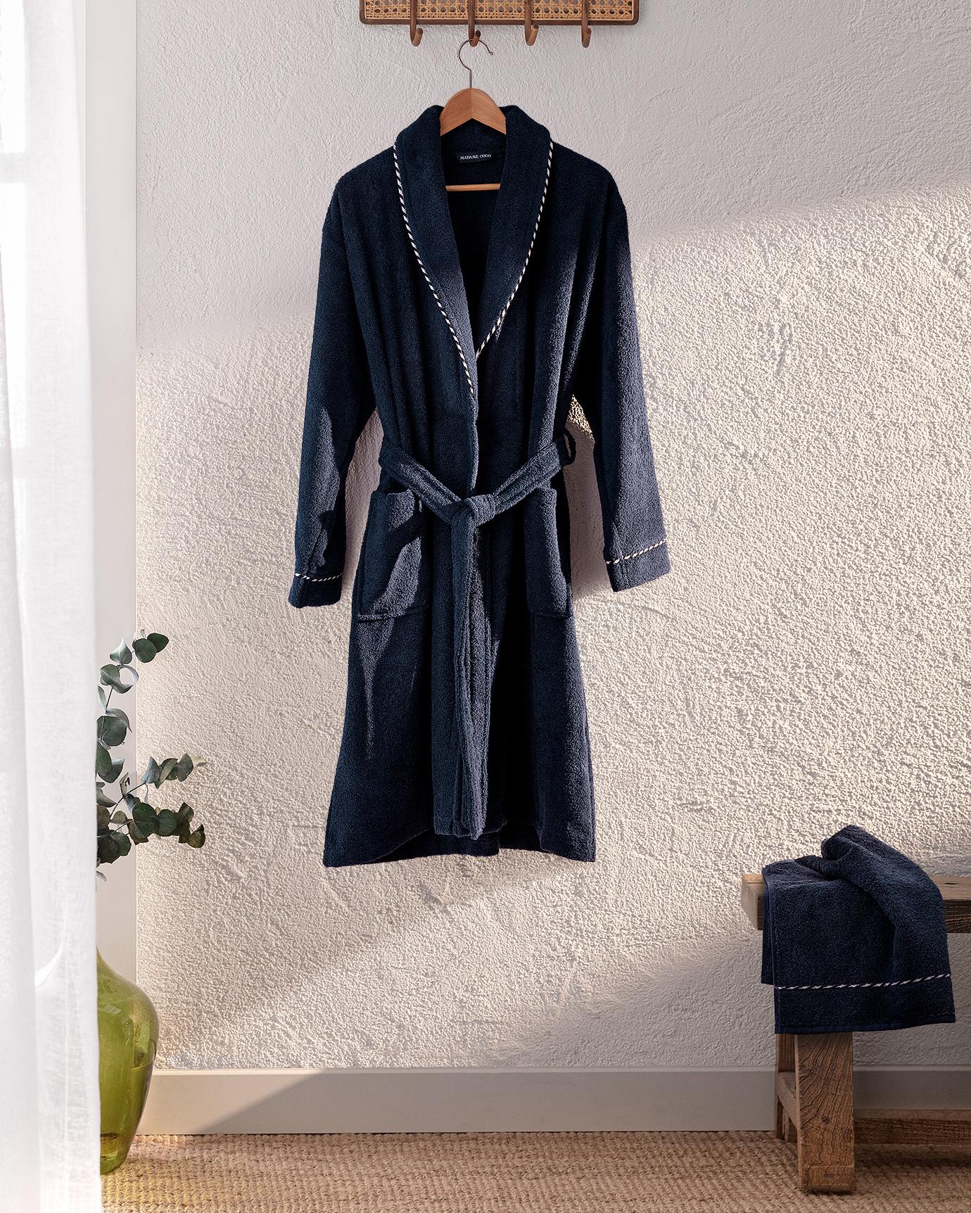 Madame Coco Set bademantil i peškir Jack, Teget