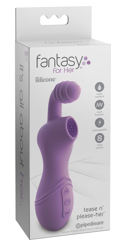 Pipedream Vibrator sa usisnim stmulatorom Tease n’ Please Her, Ljubičasti