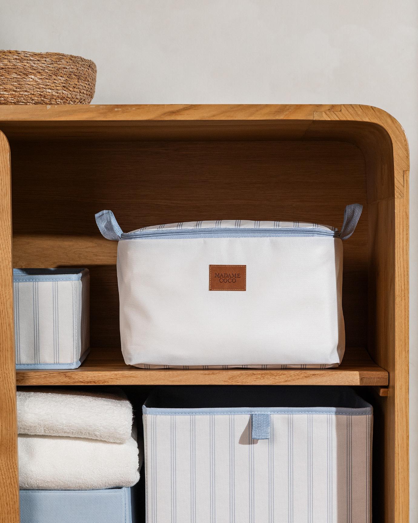 Madame Coco Organizator, 30x22x18cm, Belo-plavi