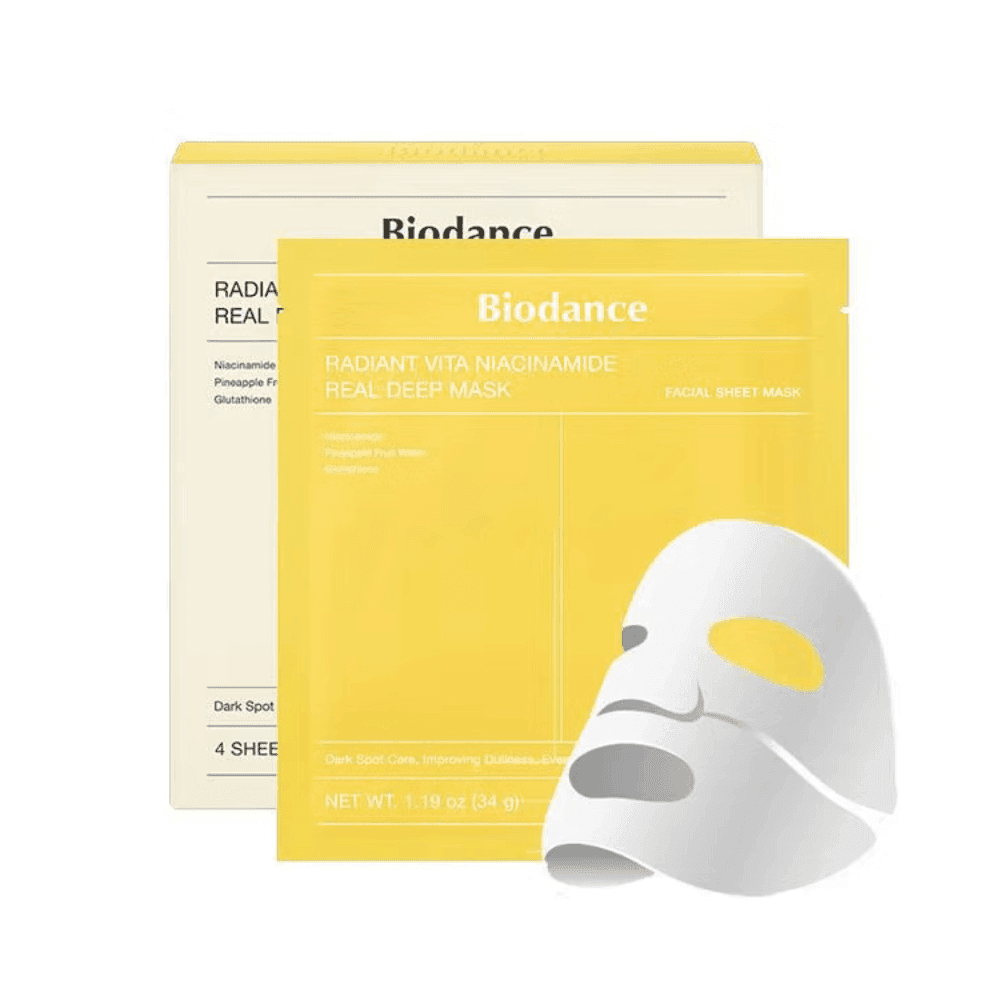 Biodance Maska za lice Radiant Vita Niacinamide Real Deep Mask, 34 g, 4 komada