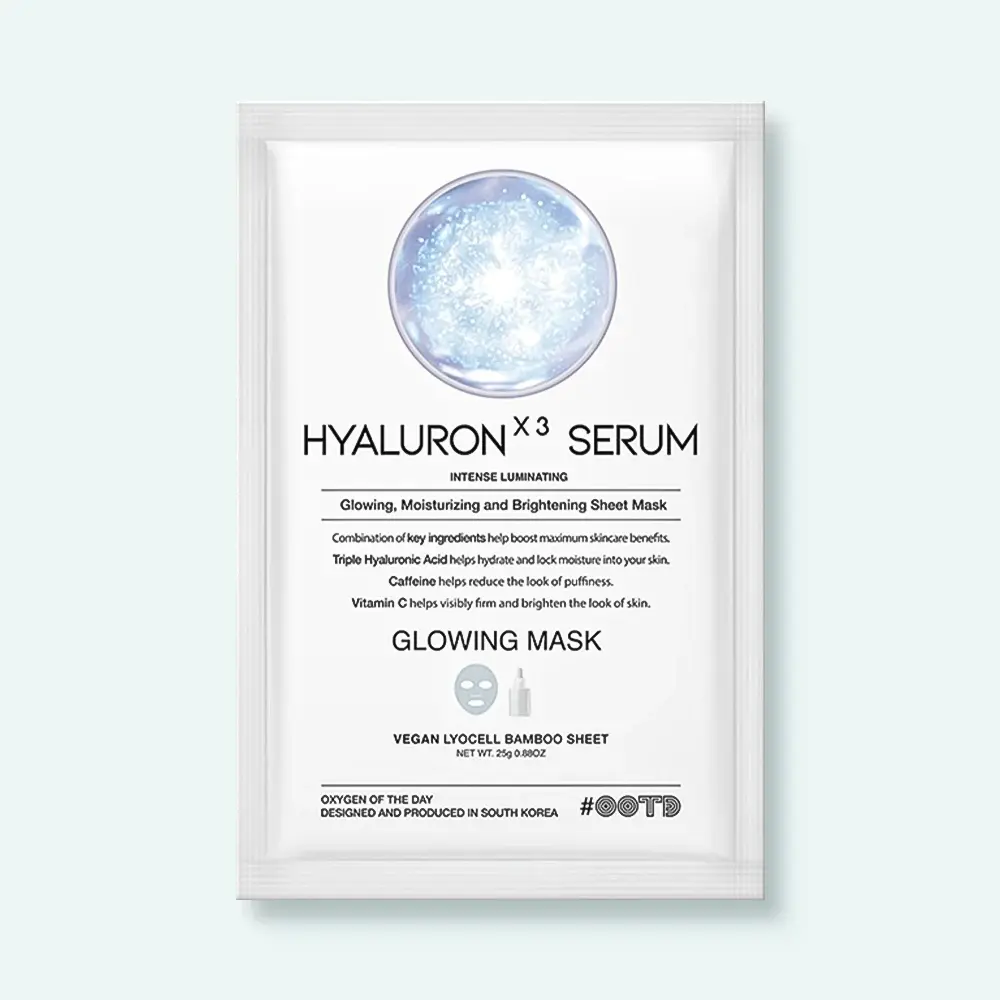 OOTD BEAUTY Maska za lice Triple Hyaluron Serum Glowing Mask, 25 g