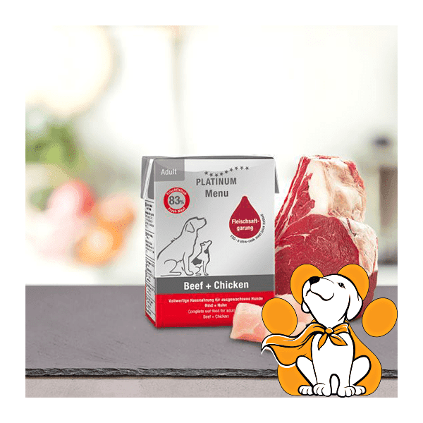 PLATINUM Vlažna hrana za pse Menu Beef&Chicken 185g