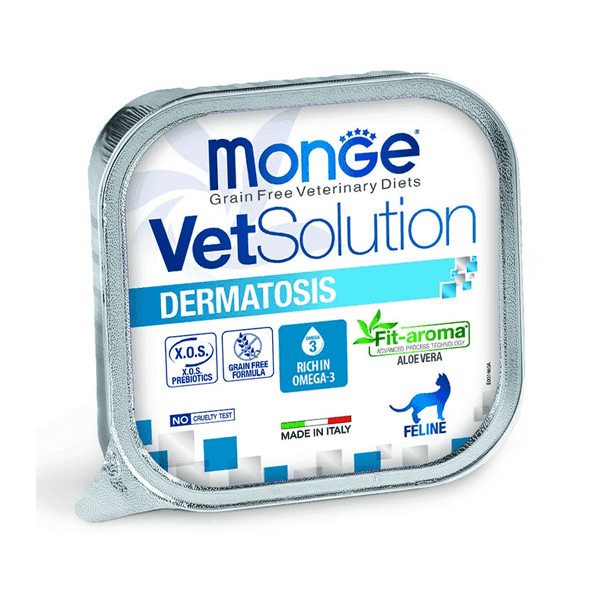 MONGE VETSOLUTION Medicinska hrana za mačke bez žitarica Dermatosis 100g
