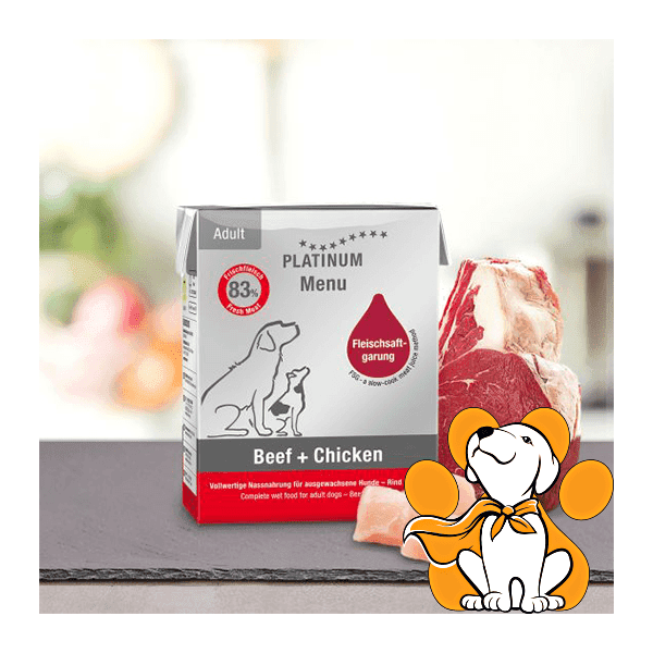 PLATINUM Vlažna hrana za pse Menu Govedina i Piletina 375g