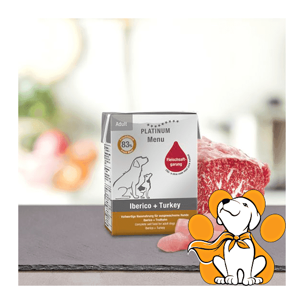 PLATINUM Vlažna hrana za pse Menu Iberico&Turkey 185g