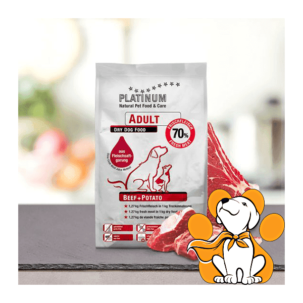 PLATINUM Suva hrana za pse Govedina i krompir 1,5kg