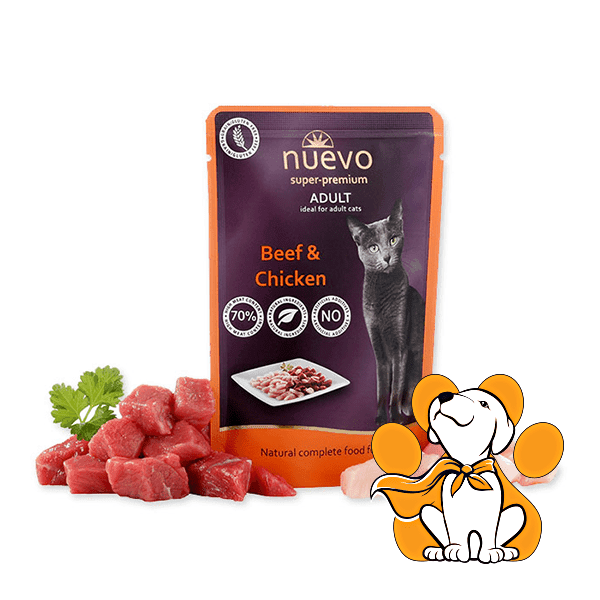 NUEVO Adult Vlažna hrana za mačke, Ukus piletine i govedine, 85g