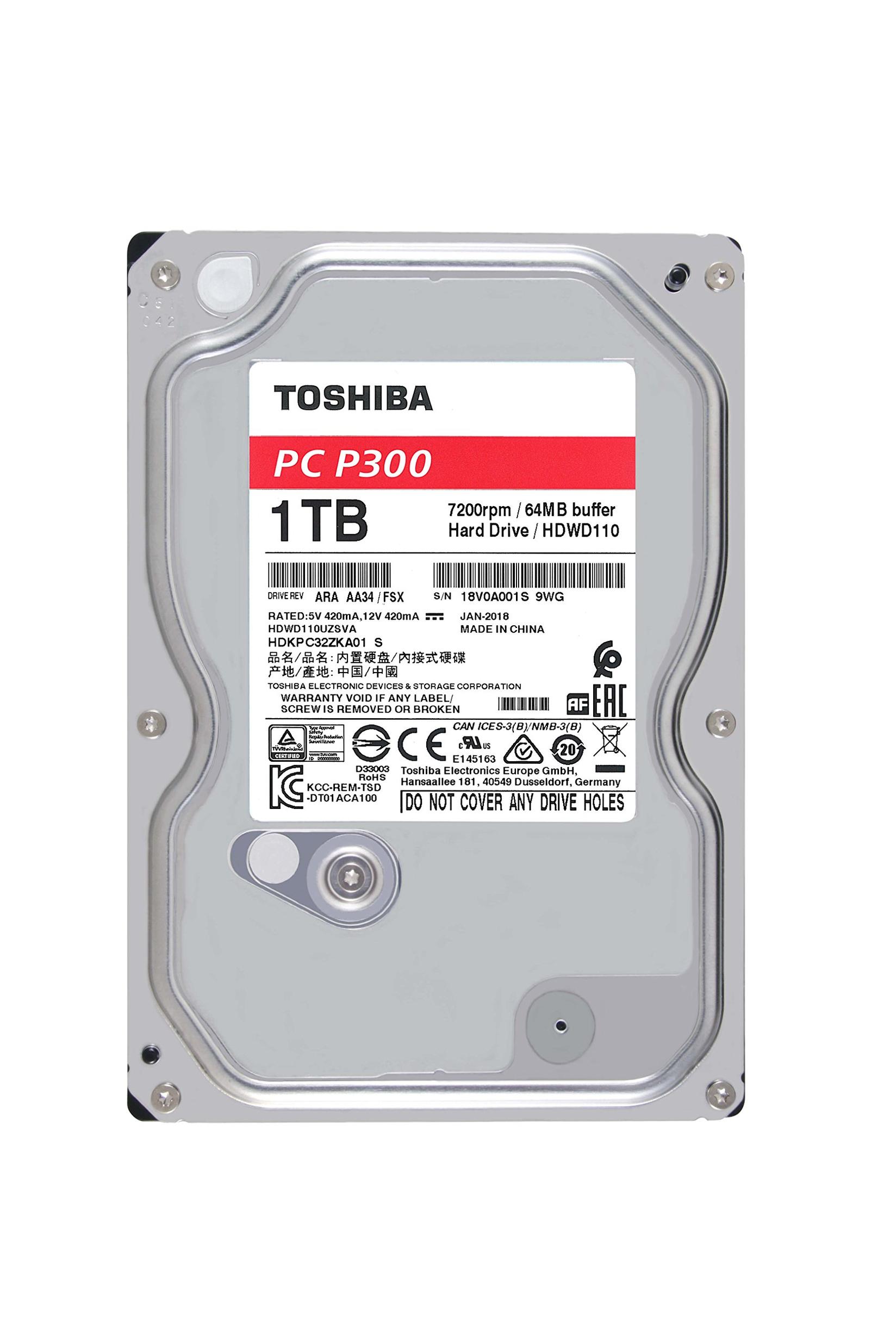 TOSHIBA Hard disk P300, 1TB, 3.5", SATA III, 64MB, 7200 RPM